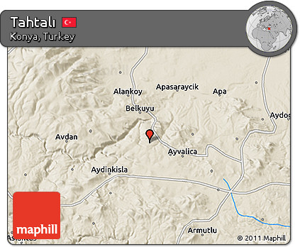 Shaded Relief 3D Map of Tahtalı