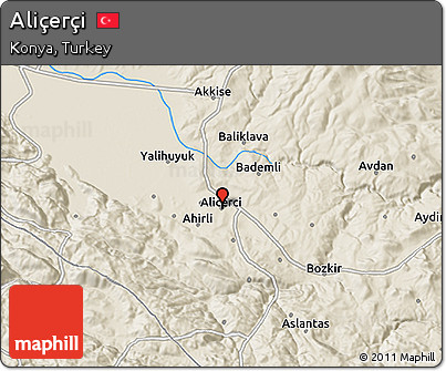 Shaded Relief 3D Map of Aliçerçi
