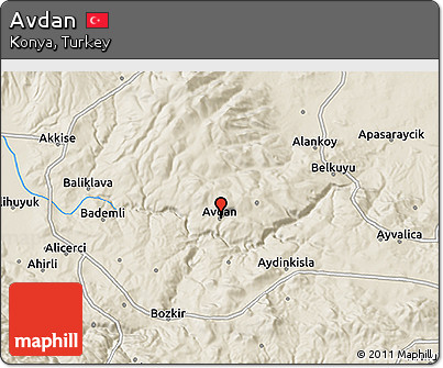 Shaded Relief 3D Map of Avdan