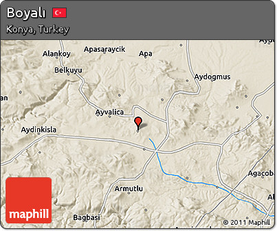 Shaded Relief 3D Map of Boyalı