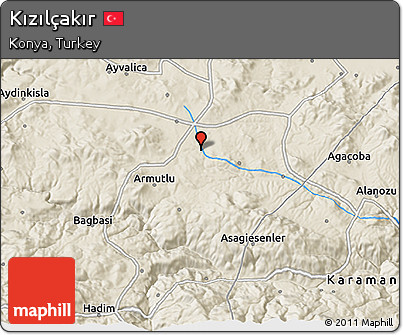 Shaded Relief 3D Map of Kızılçakır