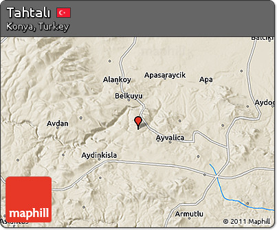 Shaded Relief 3D Map of Tahtalı