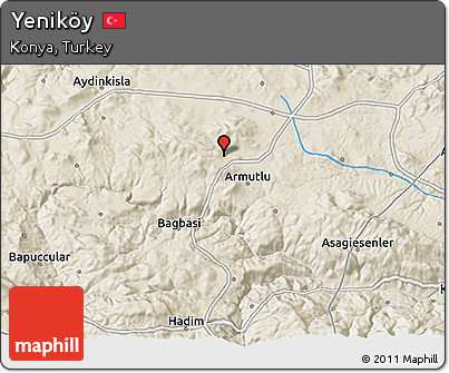 Shaded Relief 3D Map of Yeniköy