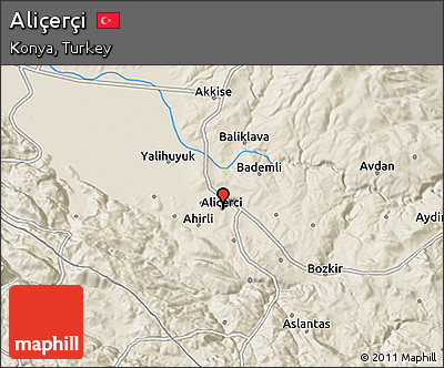 Shaded Relief 3D Map of Aliçerçi