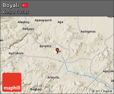 Shaded Relief 3D Map of Boyalı