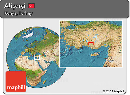Satellite Location Map of Aliçerçi