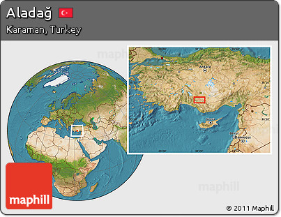 Satellite Location Map of Aladağ