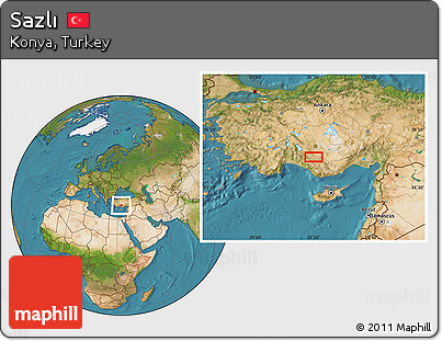 Satellite Location Map of Sazlı