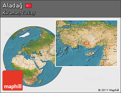 Satellite Location Map of Aladağ