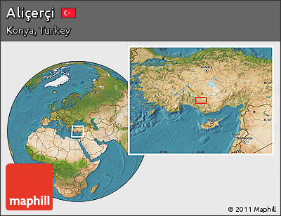 Satellite Location Map of Aliçerçi