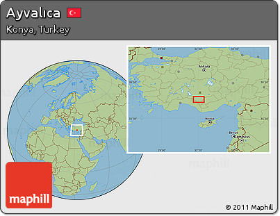 Savanna Style Location Map of Ayvalıca