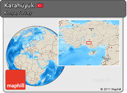 Shaded Relief Location Map of Karahüyük