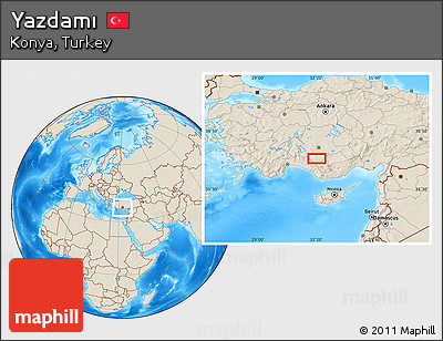 Shaded Relief Location Map of Yazdamı