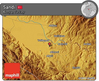 Physical Map of Sandı