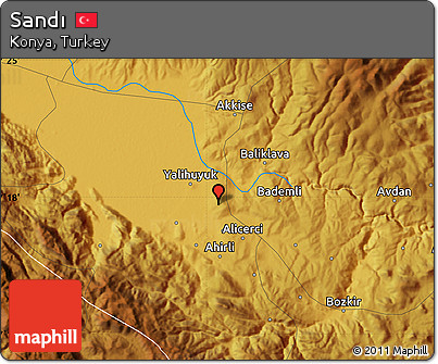 Physical Map of Sandı