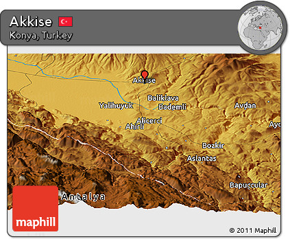 Physical Panoramic Map of Akkise