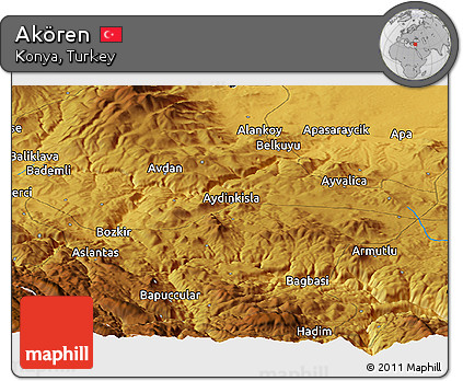 Physical Panoramic Map of Akören