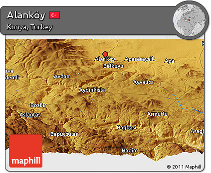 Physical Panoramic Map of Alanköy