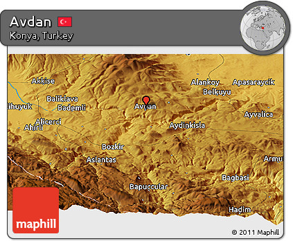 Physical Panoramic Map of Avdan