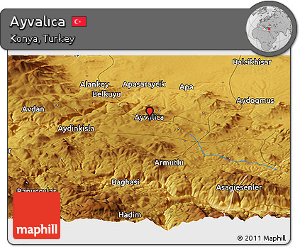 Physical Panoramic Map of Ayvalıca