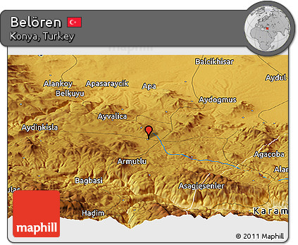 Physical Panoramic Map of Belören