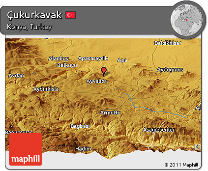 Physical Panoramic Map of Çukurkavak