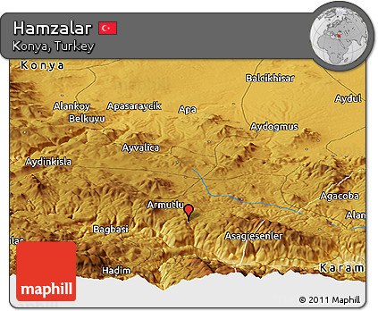Physical Panoramic Map of Hamzalar