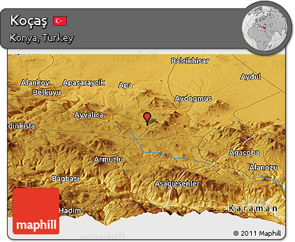 Physical Panoramic Map of Koçaş