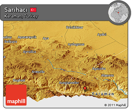 Physical Panoramic Map of Sarıhacı