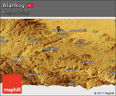 Physical Panoramic Map of Alanköy