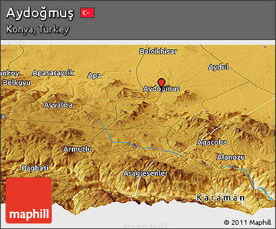 Physical Panoramic Map of Aydoğmuş