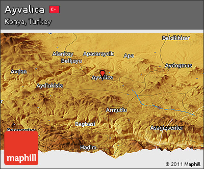 Physical Panoramic Map of Ayvalıca