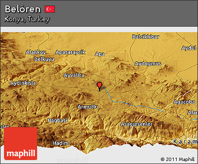 Physical Panoramic Map of Belören