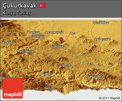 Physical Panoramic Map of Çukurkavak