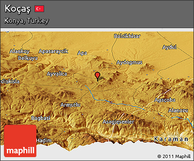 Physical Panoramic Map of Koçaş