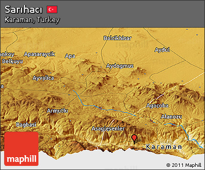 Physical Panoramic Map of Sarıhacı