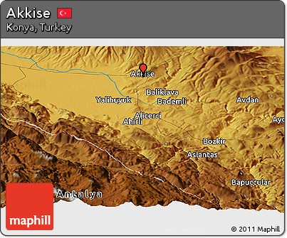 Physical Panoramic Map of Akkise