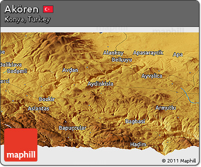 Physical Panoramic Map of Akören