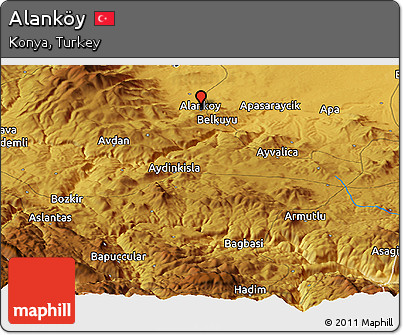 Physical Panoramic Map of Alanköy