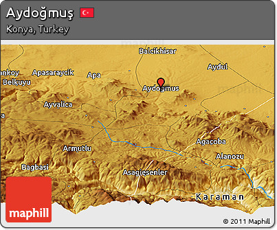Physical Panoramic Map of Aydoğmuş