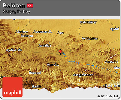 Physical Panoramic Map of Belören