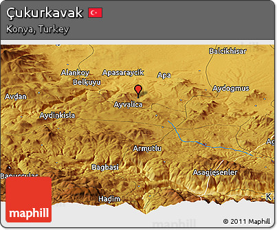 Physical Panoramic Map of Çukurkavak