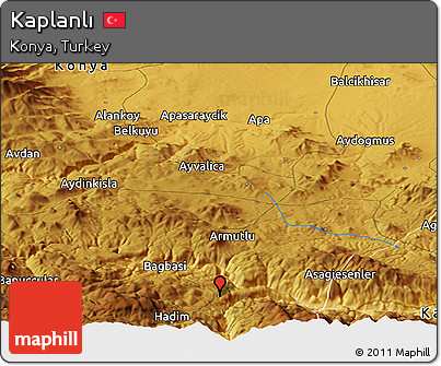 Physical Panoramic Map of Kaplanlı