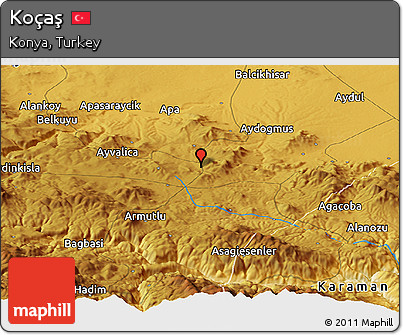 Physical Panoramic Map of Koçaş