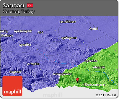 Political Panoramic Map of Sarıhacı