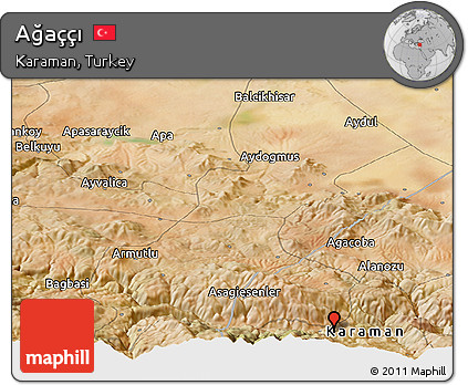 Satellite Panoramic Map of Ağaççı