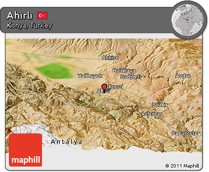 Satellite Panoramic Map of Ahırlı