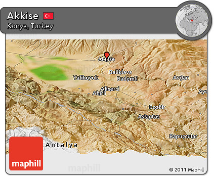 Satellite Panoramic Map of Akkise