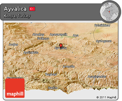 Satellite Panoramic Map of Ayvalıca