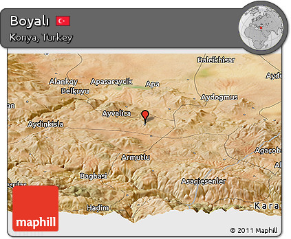 Satellite Panoramic Map of Boyalı